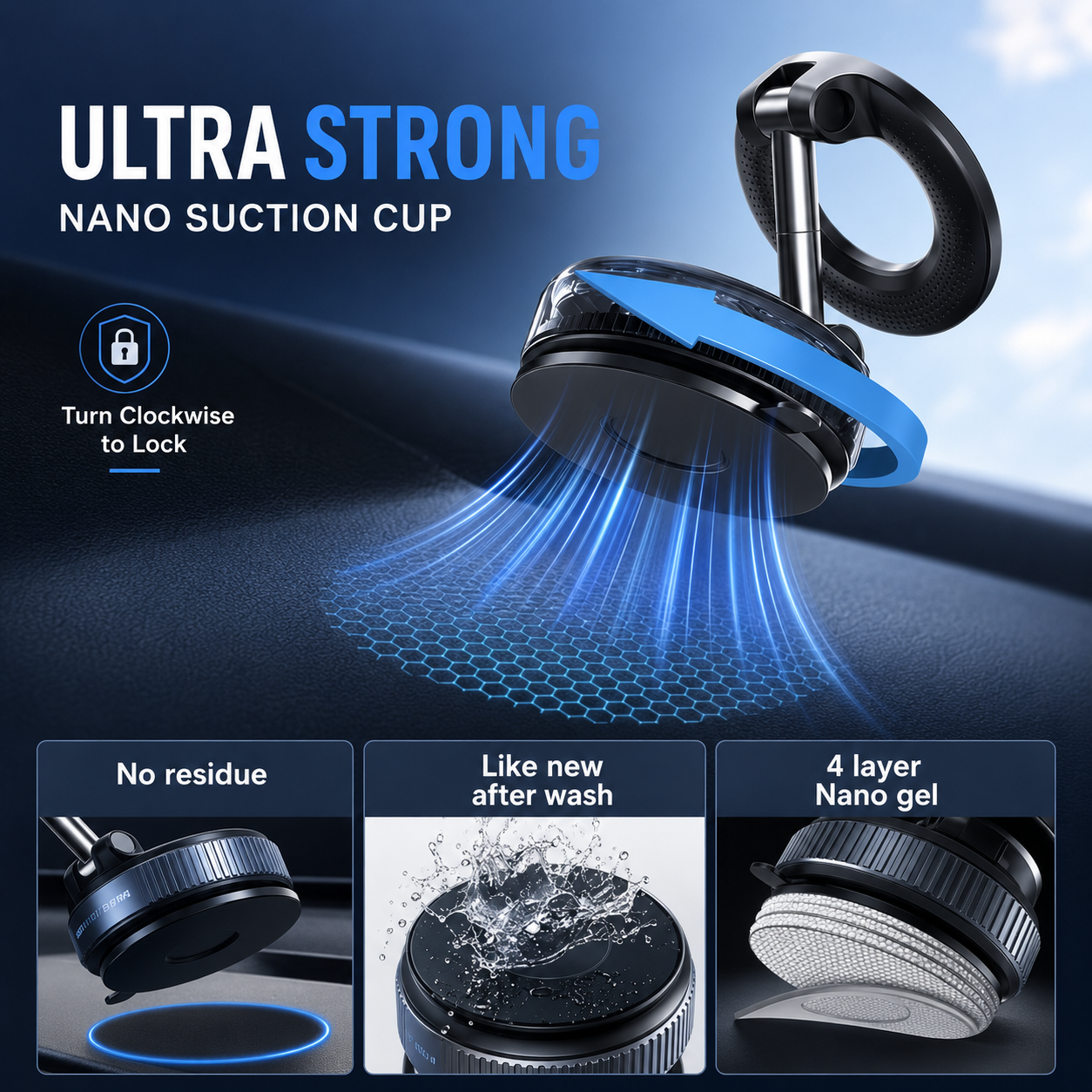 Sociron™ 360° Vacuum Magnetic Phone Holder