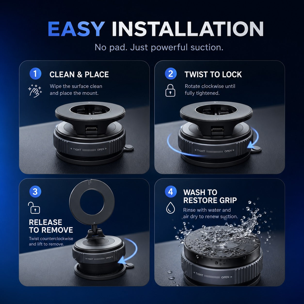 Sociron™ 360° Vacuum Magnetic Phone Holder
